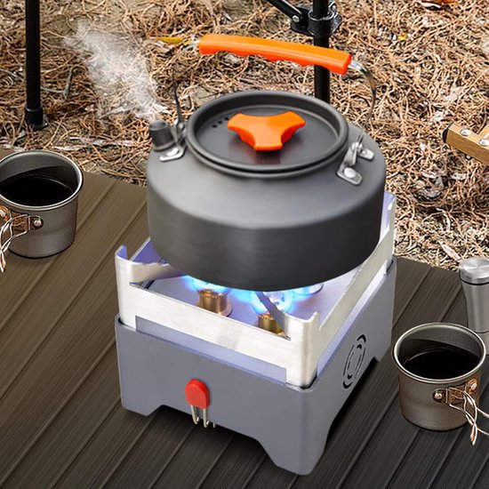 Camping Stove - Outdoor Gas Burner - Outdoor Cooking - 5000W Power - 12 x 12 x 11 cm - Grey — afbeelding 2