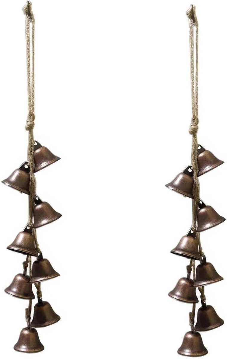 Heksenklokken 2 stuks - Bronskleurige windgong - Negatieve energie weren - Boho-stijl design - Set van 2 - Brons