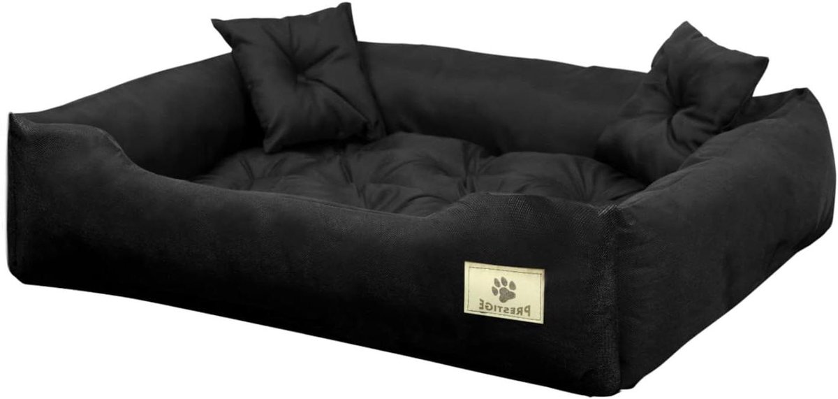 Honden- en kattenbed - Huisdierkussen Mand - Comfortabel Rusten - Waterdicht Cordura Materiaal - 75x65cm Buitenmaat - Grijs/zwart