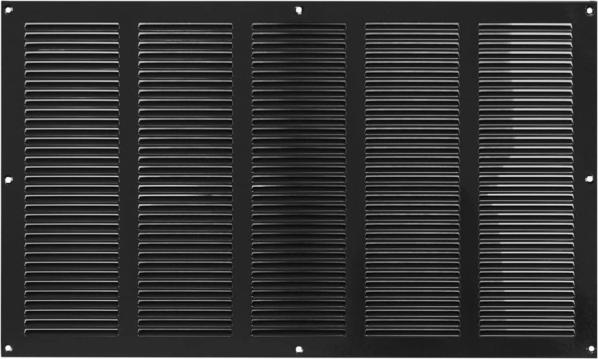 Ventilatie Rooster - Rooster met Hor - Luchtstroom Reguleren - Insectenwerend - 500x300mm - Zwart