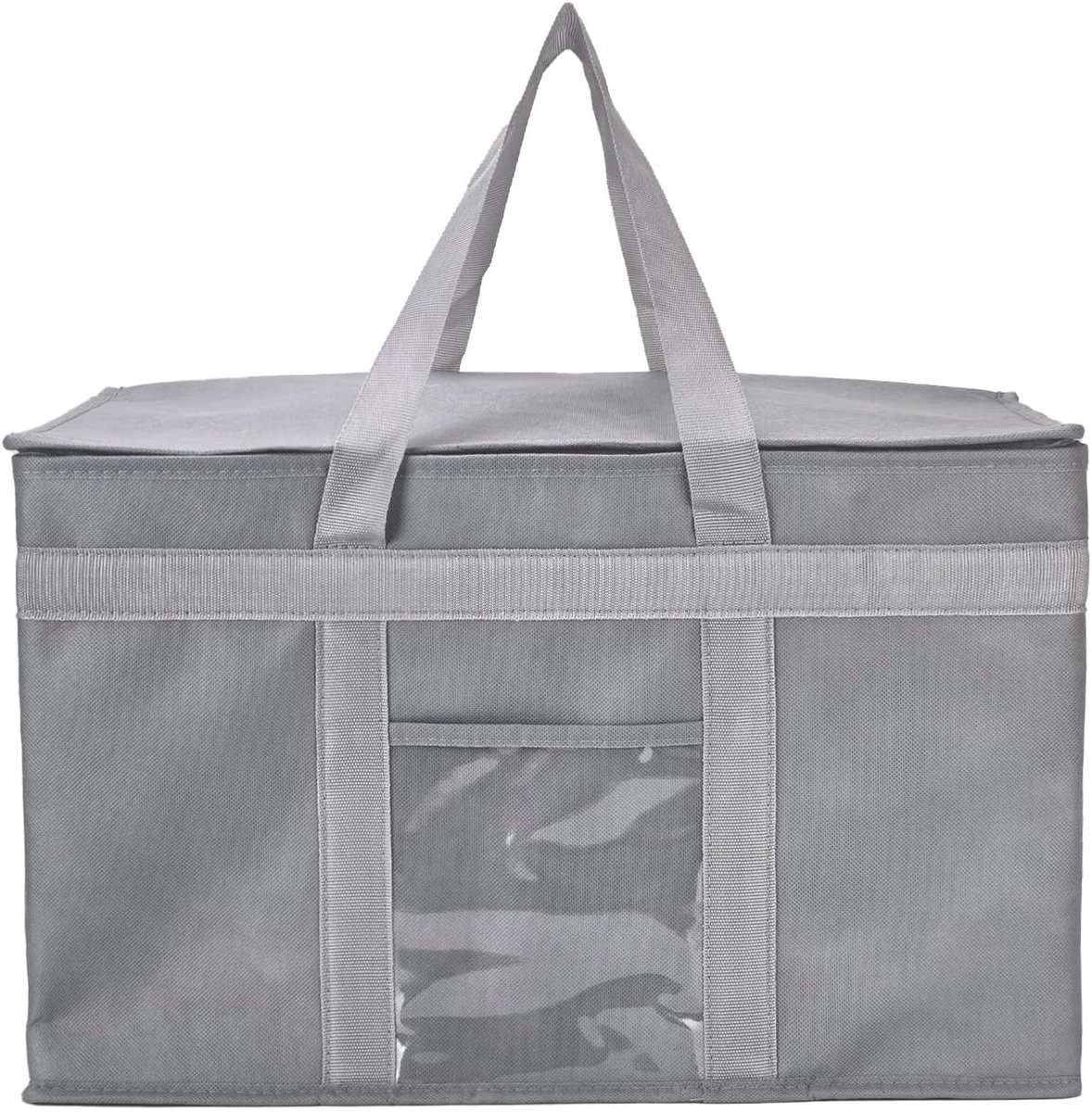 XXL grote geïsoleerde koeltas, piepschuim koeler om voedsel warm of koud te houden, herbruikbare voedselbezorgtas met dubbele rits voor boodschappen, 50,8 cm B x 33 cm H x 25,4 cm D (grijs, XXL)