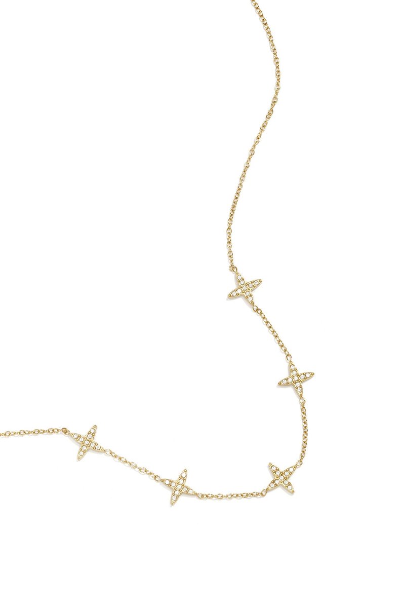 Ketting Met Klavermotief En Belegde Klavers - Cadeau - Goudlief.nl