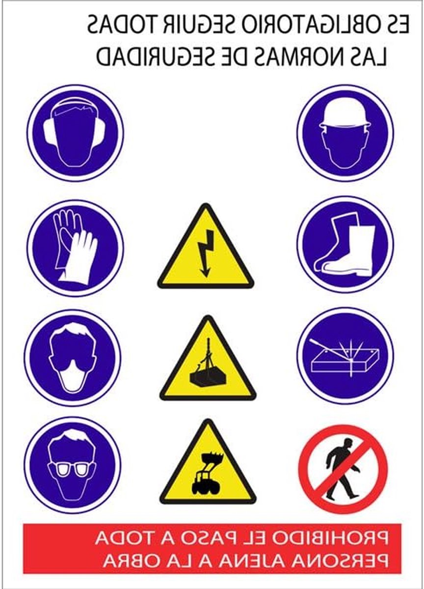Wandbord Glas - Bouwbord Informatiebord - Veiligheid Aangeven - Duurzaam Materiaal - 500 x 700 mm - Transparant