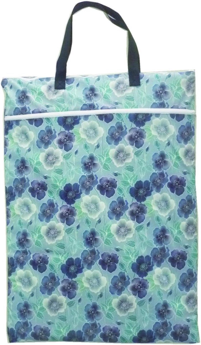 Hangende Luierzak - Natte Droge Tas - Baby Verzorging - Twee Gescheiden Vakken - 45 x 64 cm - Bloemenprint