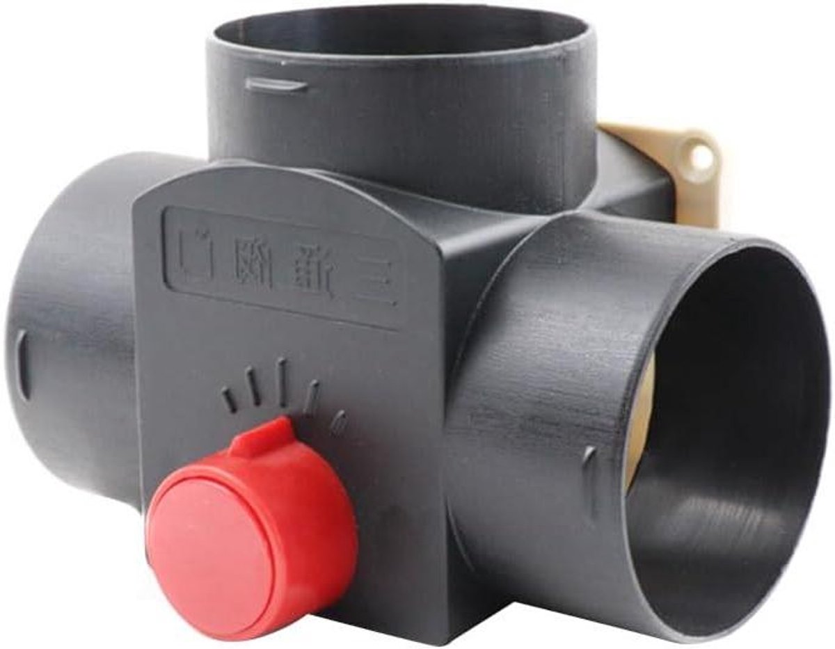 T-stuk Uitlaatpijp - Kanaalstuk Ventilator - Verwarming Verdelen - 3-Weg Aansluiting - 75 mm - Zwart