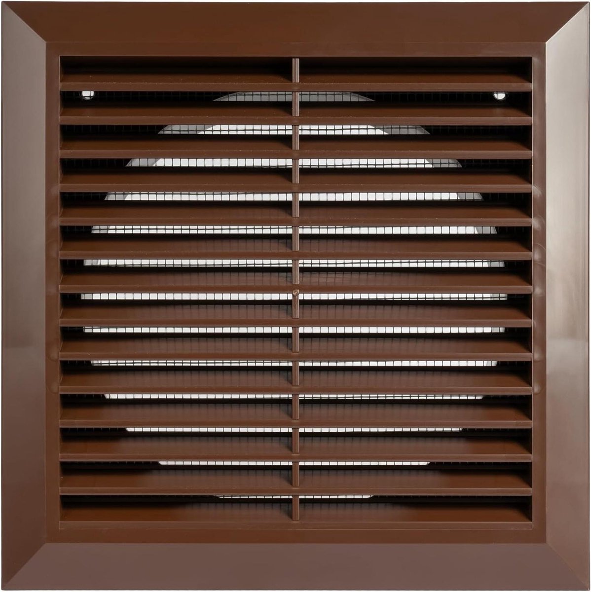 Ventilatierooster - Luchtrooster Luifel - Ventilatie Binnen/Buiten - Met Insectengaas - 6 Inch / 8x8 Inch - Bruin