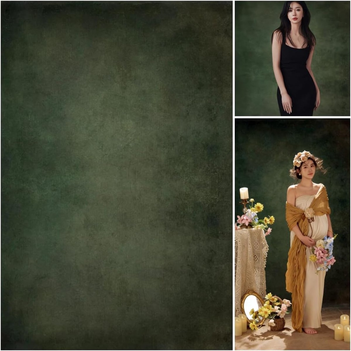 Fotoachtergrond, stof, 2 x 3 m, retro, groen, voor fotostudio's, vintage, beton, achtergrond, portret, fotoshoot