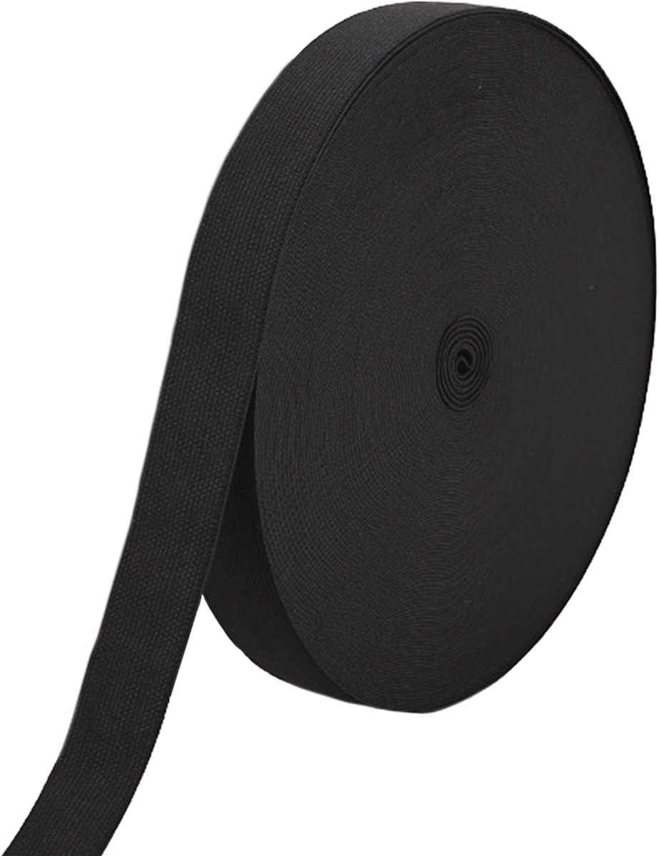 Elastieken elastiek, 1 cm breed, elastiek, broekelastiek, brede elastische band, elastiek om te naaien, elastiek voor broekband, doe-het-zelf handwerk, 5 m, zwart