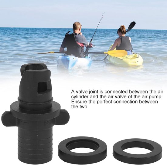 Kajak Luchtventiel Connector - Pomp Adapter - Opblaasbare Boten - Lekvrij Ontwerp - 5.6 cm - Zwart — afbeelding 4