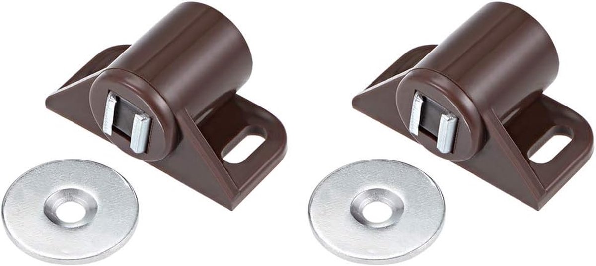 Magneetsluitingen Kast - Deursluitingen Kastdeur - Kasten Sluiten - Zonder Handvat - 2 Stuks - Bruin