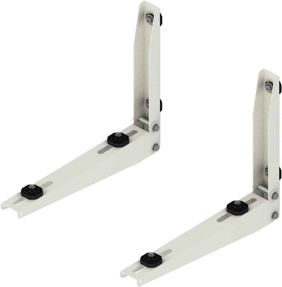 Airco Beugels - Buitenunit Steunen - Airco Ophangen - Inclusief Trillingsdempers - 35 kg Draagvermogen - Zilvergrijs