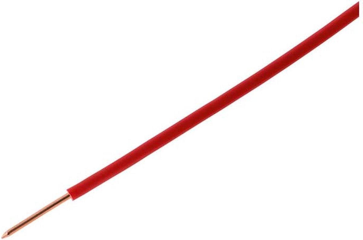 Stroomkabel - Elektrische kabel H07V-U - Woonverbindingen - Enkele draad geleider - 10m - Rood