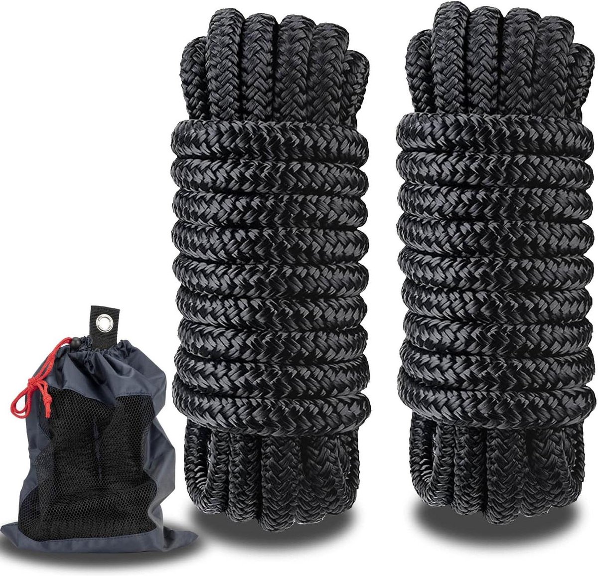 Dubbele Gevlochten Nylon Doklijnen - Boot Touw Set - Aanmeren van Boten - Marine Grade Nylon