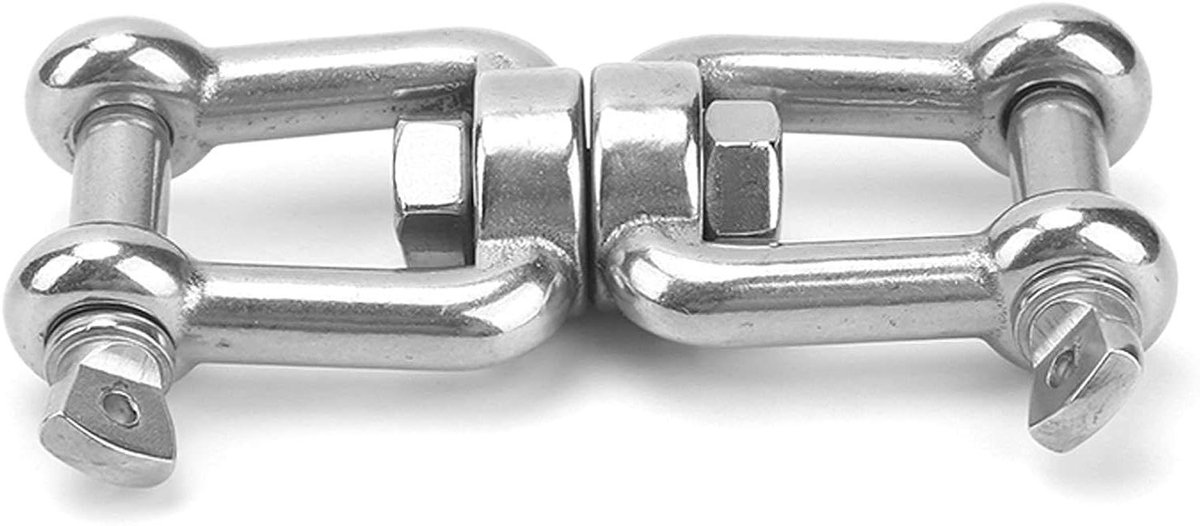 Anker Schakel Connector - Draaibare Beugel - Watersport Gebruik - 316 Roestvrij Staal - 92 x 32 mm - Zilver
