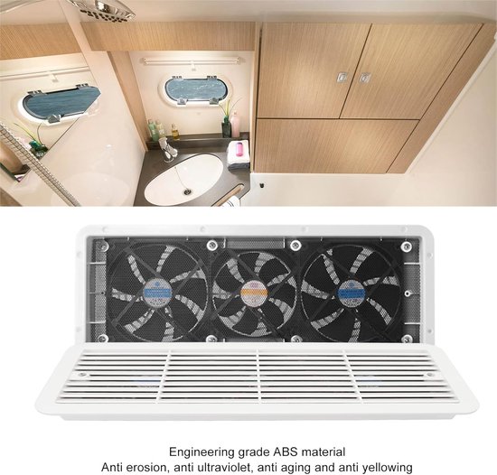 RV Koelkast Ventilator - Camper Ventilatie - Efficiënte Koeling - Beschermend Mesh - 479 x 189 mm - Wit — afbeelding 4