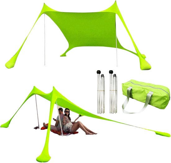 Strand Tent - Zonnescherm Luifel - Outdoor Bescherming - Waterdicht UV Blokkerend - 210x150x170cm - Groen — afbeelding 4