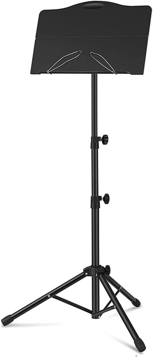 Muziekstandaard - Bladmuziekhouder - Muziek Uitvoeren - Inclusief Draagtas - 55-135 cm - Zwart