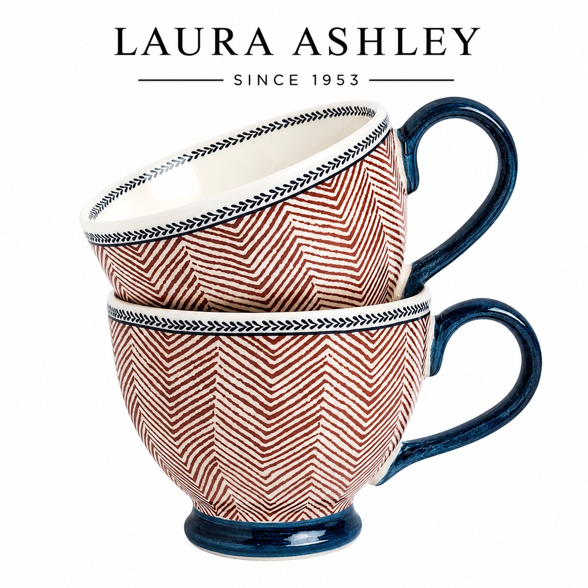 Laura Ashley Hedingham Collectables - Giftset 2 Mokken Edwin Blue Terra 43 cl.