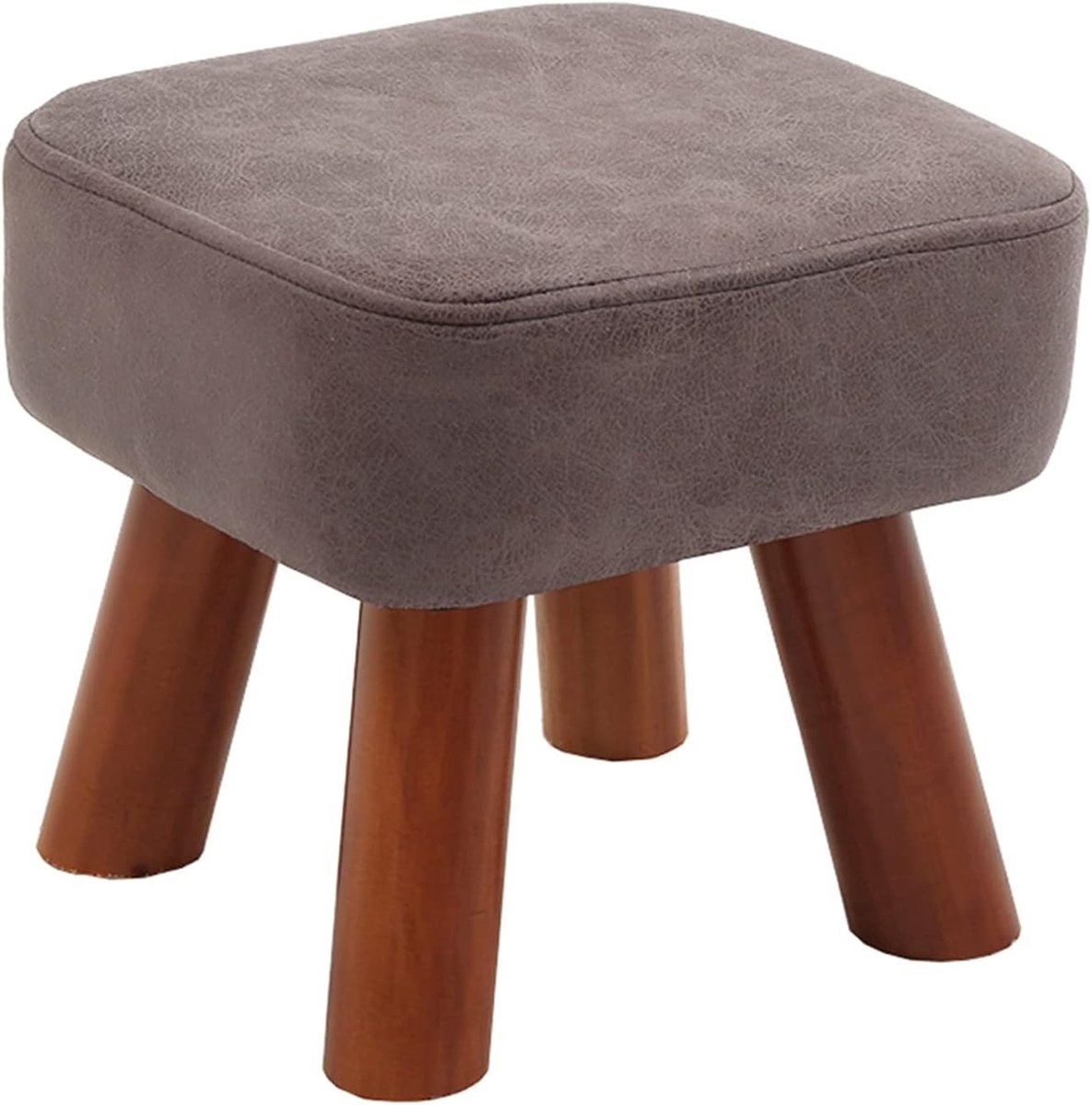 Voetenbank Zitkubus - Krukje Hocker - Voeten Rusten - Massief Houten Poten - 25 cm - Zwart