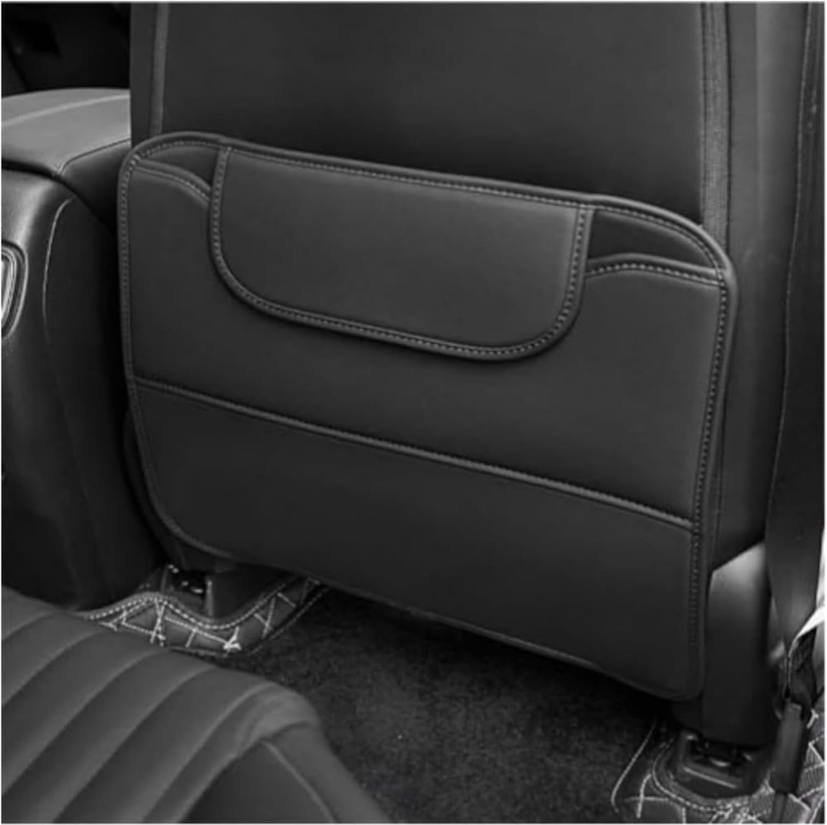 Autostoelbeschermer Set - Beschermhoes Stoel - Auto Interieur - Met Opbergvak - 2 Stuks - Zwart