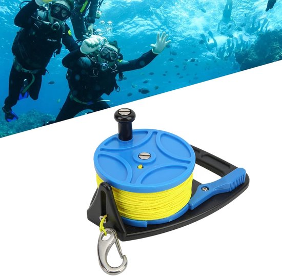 Plplaaoo Duik Reel met Clip - 83m Nylon Draad voor Speervissen en Wateractiviteiten - Blauwe Wielen van Merkloos — afbeelding 2