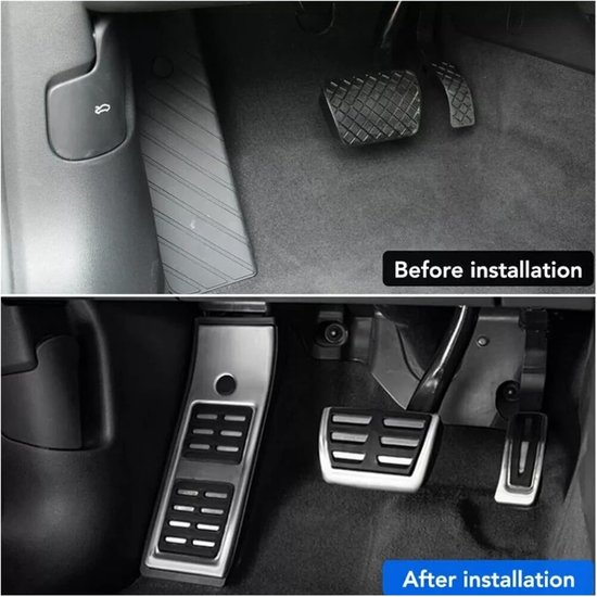 Pedaalhoezen Auto - Voetsteun Pedalen - Verbeteren Rijervaring - Antislip Aluminium - Set van 2 - Zilver — afbeelding 3
