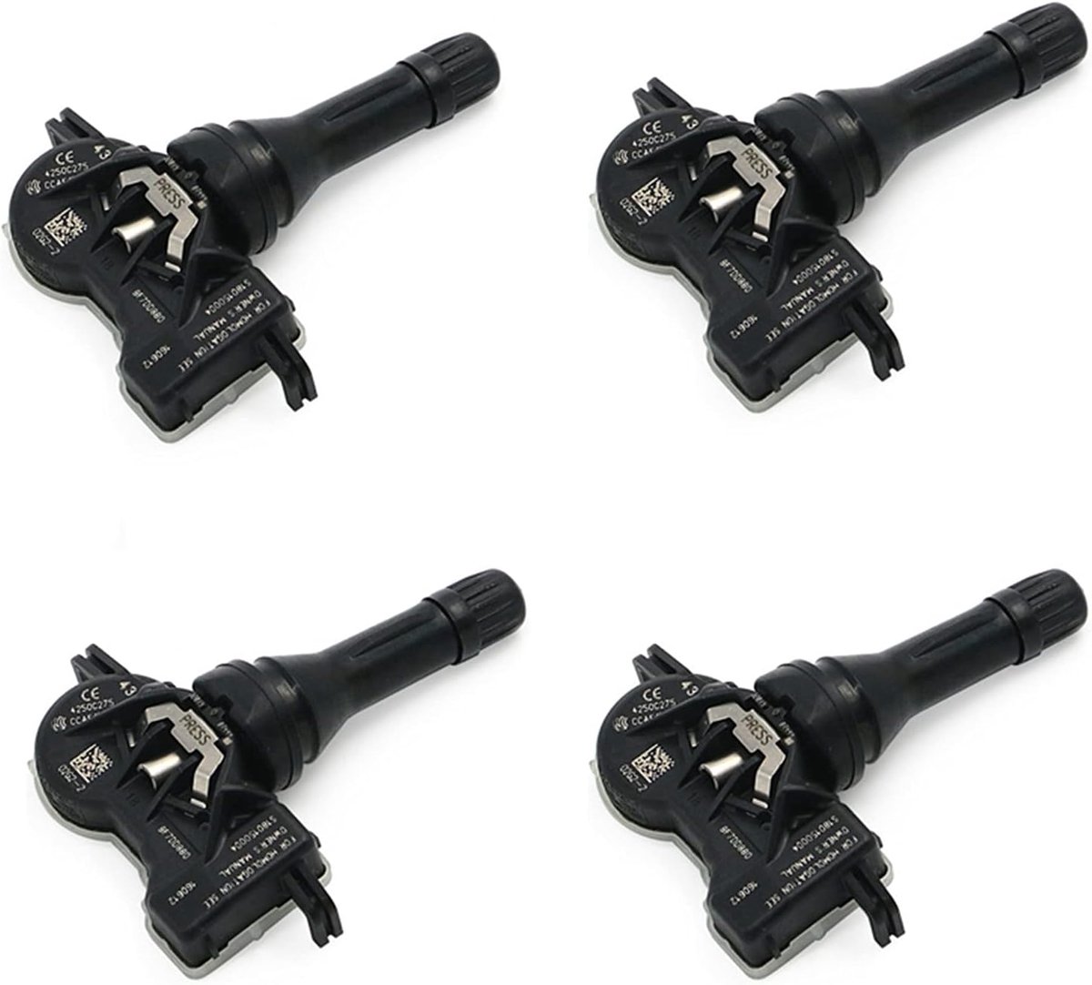 Bandenspanning Sensor - TPMS Monitor - Veilig Rijden - Directe Vervanging - 4 stuks - Zwart