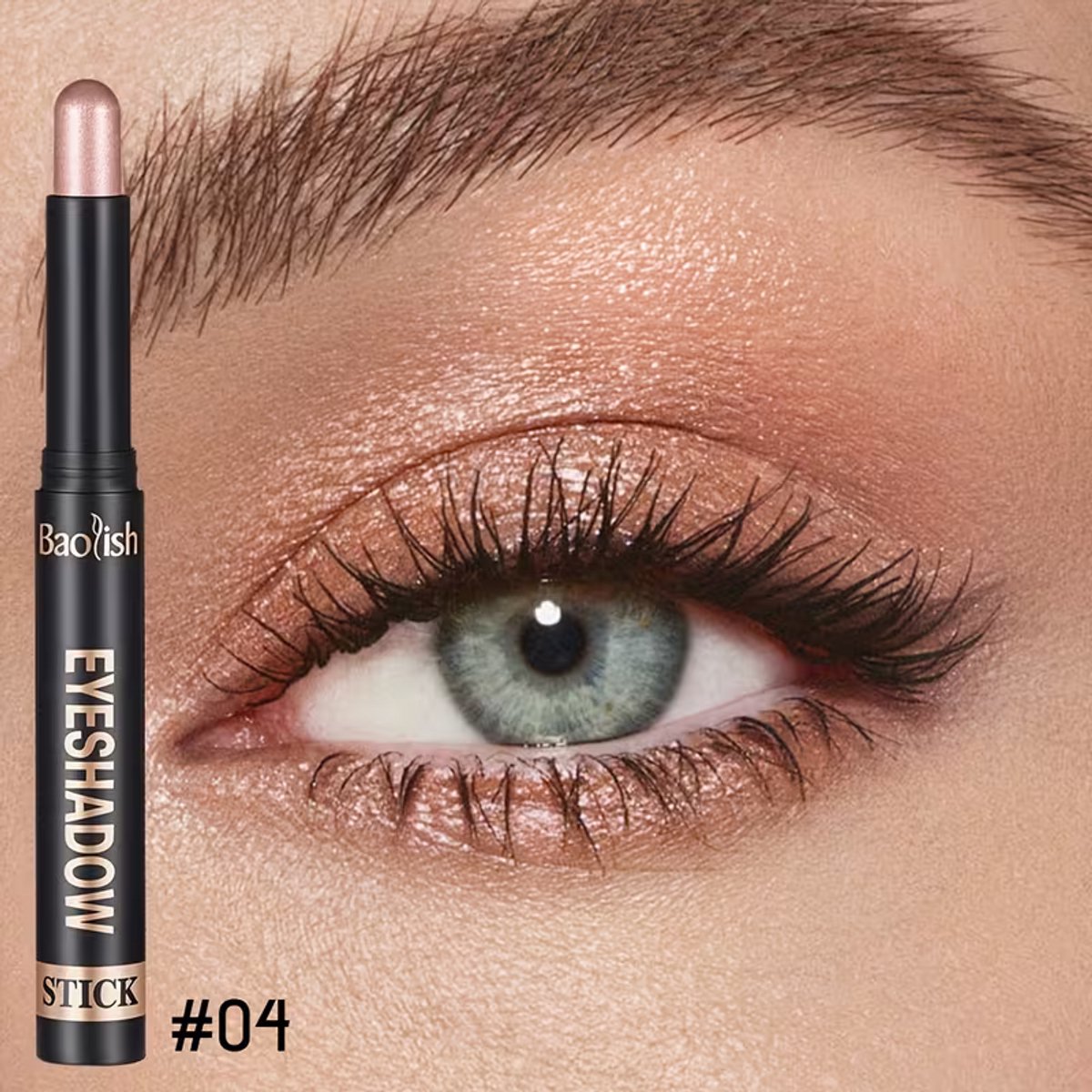 Oogschaduw Stick Roségoud – Langhoudende Crème Oogschaduw met Metallic Shimmer Finish – Waterproof Eyeshadow Stick