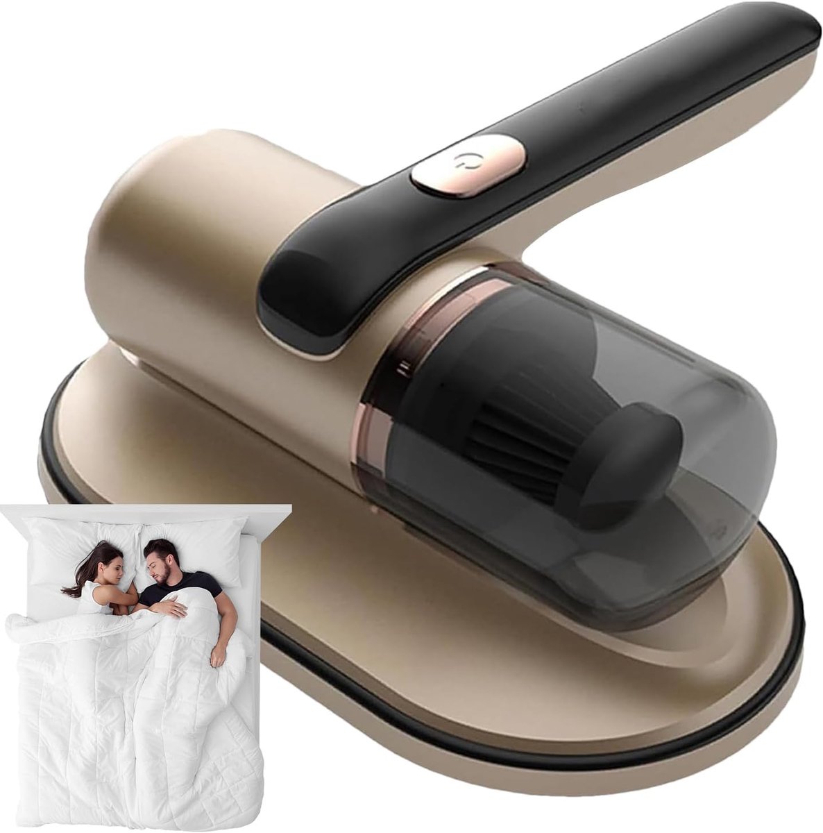 Draagbare Stofzuiger - Handstofzuiger Bed - Hygiënisch Huis - Krachtige Zuigkracht - 100 mbar - Goud