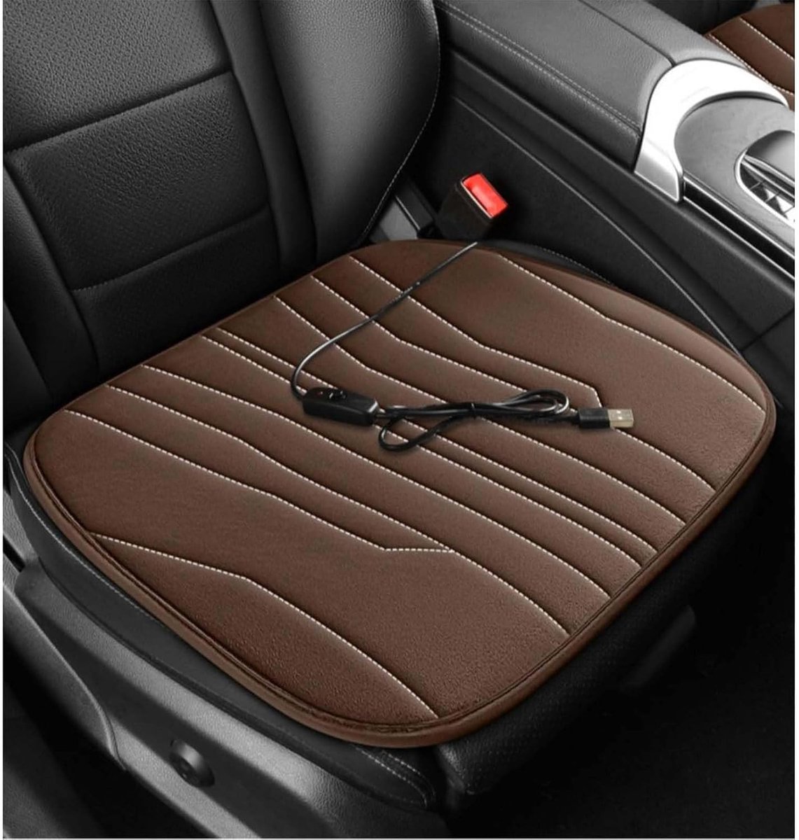Verwarmd Autostoelkussen - Stoelverwarmer Mat - Comfort Verhogend - Antislip Ontwerp - Universeel - Zwart