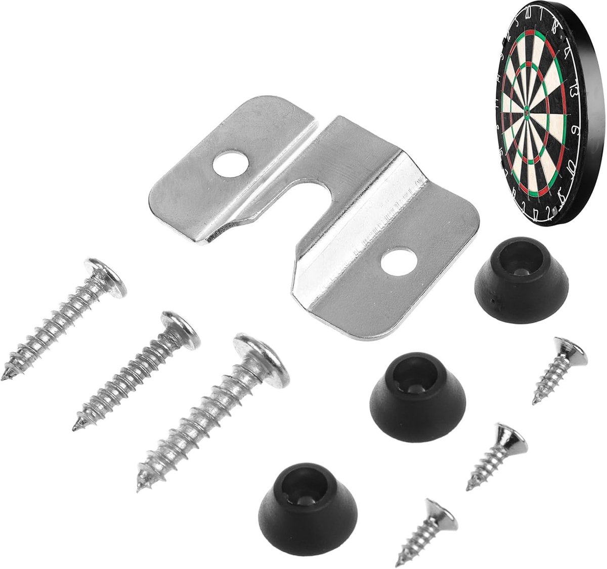 Ophangset Dartbord - Wandhouder Bevestiging - Spel Stabiliseren - Robuust Roestvrij Staal - 5 cm Breed - Zilverkleurig