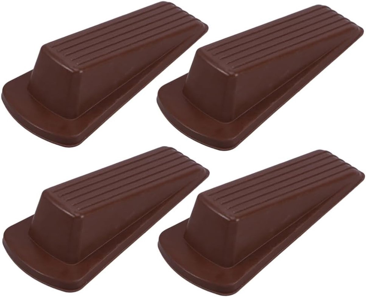 Deurstoppers - Vloerbuffers Deurwiggen - Veiligheid Verhogend - Niet-krassend Rubber - 12 cm - Bruin