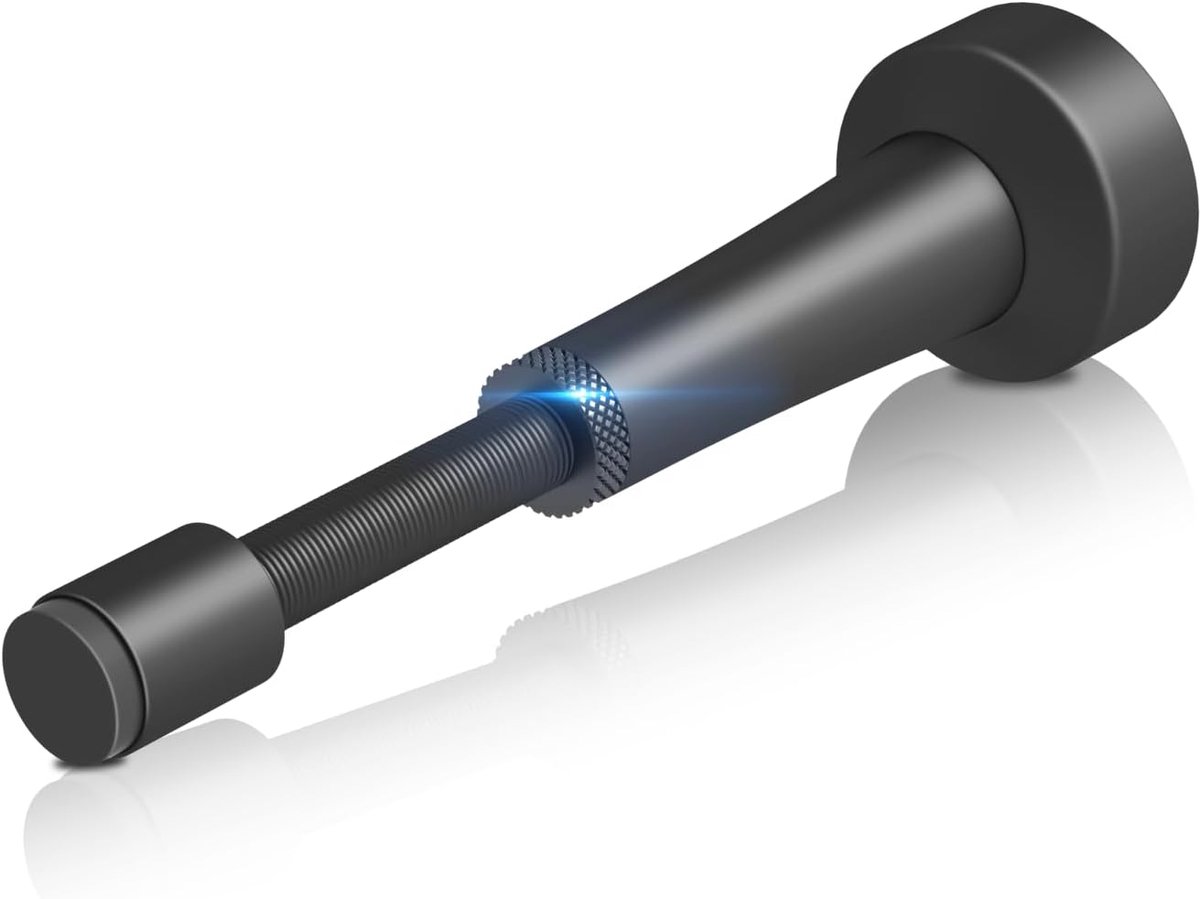 Verstelbare Deurstopper - Deurdemper Deurvanger - Schade Voorkomen - Hydraulische Schokabsorptie - 11 cm Hoog - Zwart Mat