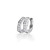Zinzi zilveren oorringen 15 x 3mm witte zirconia's met luxe klapsluiting ZIO191Z