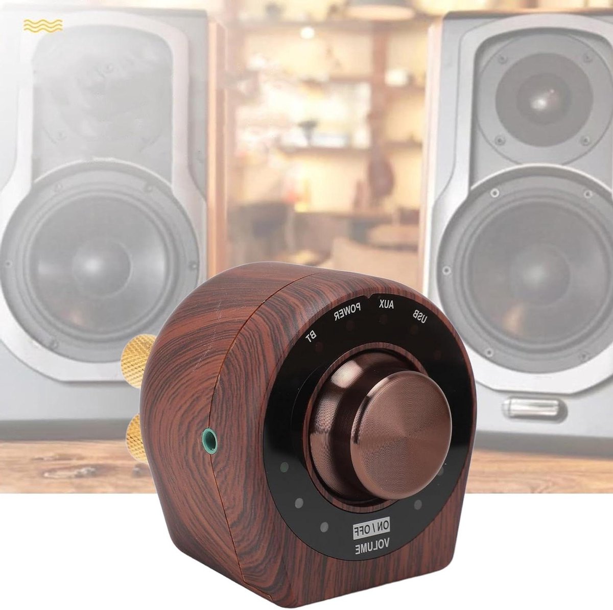 Digitale Versterker - HiFi Audio Receiver - Muziek Streamen - Compact Houtnerf Design - 100W x 2 - Houtkleur