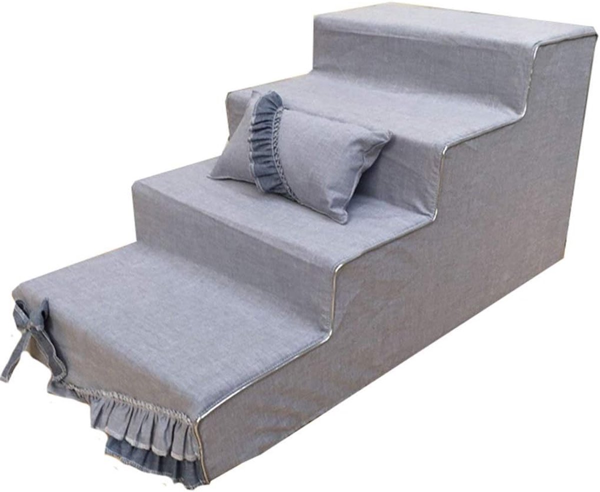 Hondentrapjes - Puppyladder - Huisdieren Helpen - Afneembare Hoezen - 68x40x30cm - Grijs