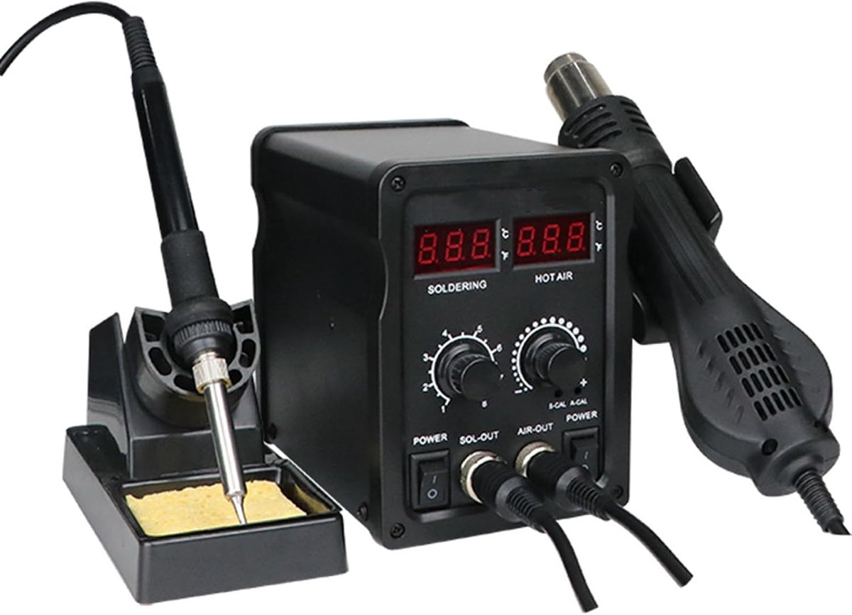 Hete Lucht Soldeerbout - Soldeerstation Handvat - Elektronica Reparatie - Magnetische Automatische Slaap - 10 x 15 x 14 cm