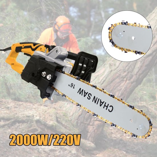 Elektrische Kettingzaag - Houtzaag Machine - Takken Snoeien - Automatische Brandstofinjectie - 35 cm Zaagmaat - Blauw — afbeelding 2