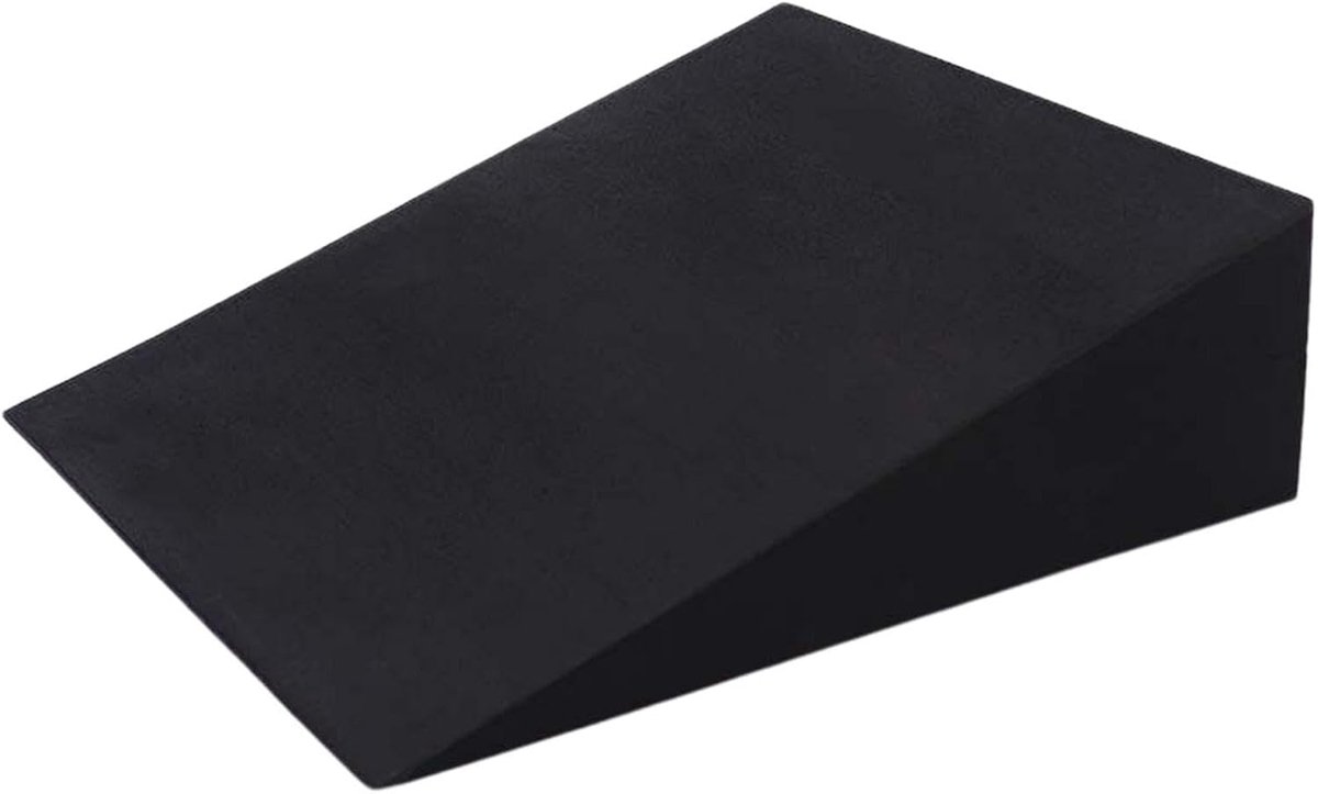 Kuitspanner Schuine Plank - Fitness Wigblok - Ondersteuning Benen - Verstelbare Hoek - 28x25x9 cm - Zwart
