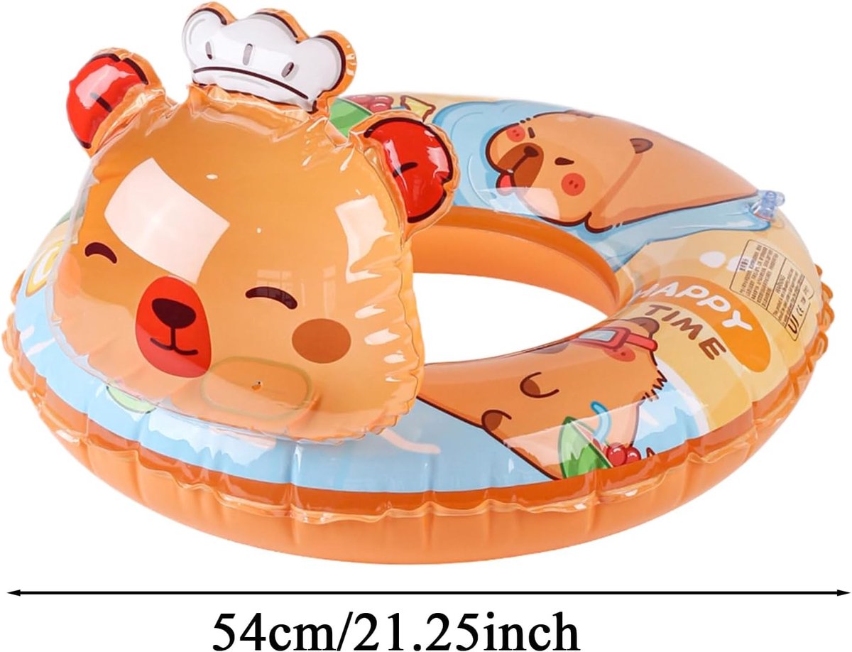 Opblaasbare zwemband - Zwemring baby Kinder zwemband - Waterpret - Twee luchtkamers - 54 cm - Capybara cartoon – foto 7
