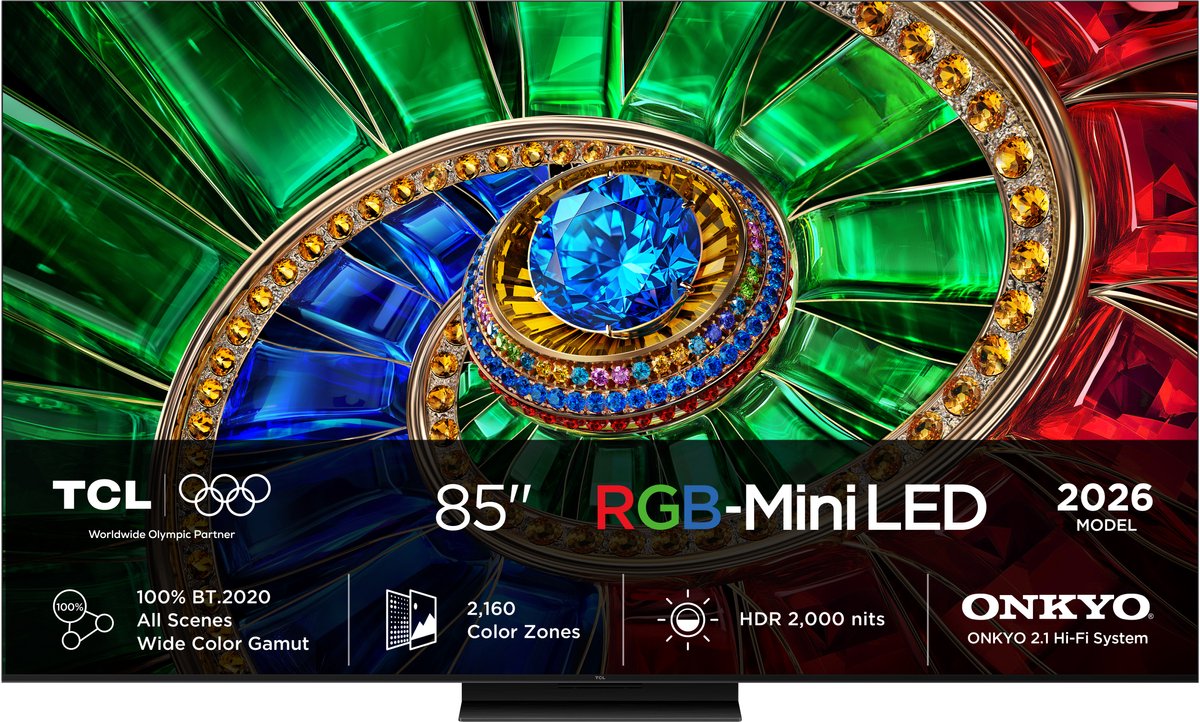 TCL RM7L 85RM7L tv 2,16 m (85") 4K Ultra HD Smart TV Wifi Zwart 2000 cd/m²