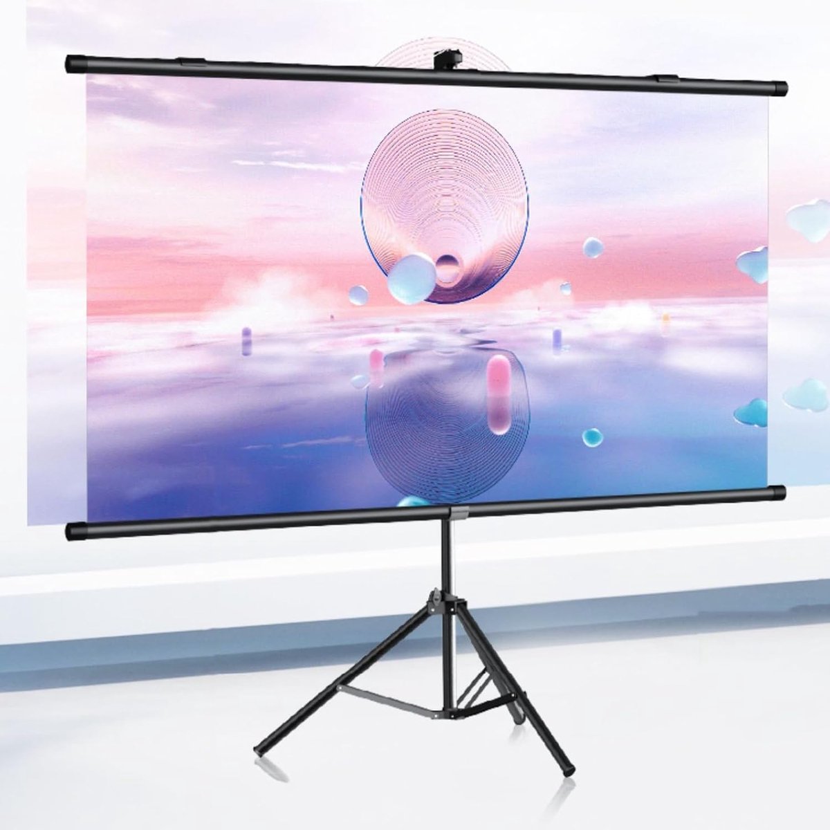 Projectorscherm met Standaard - Mobiel Filmscherm Beamer Scherm - Thuisbioscoop Creëren - Anti-Licht Coating - 60 inch (4:3) - Wit