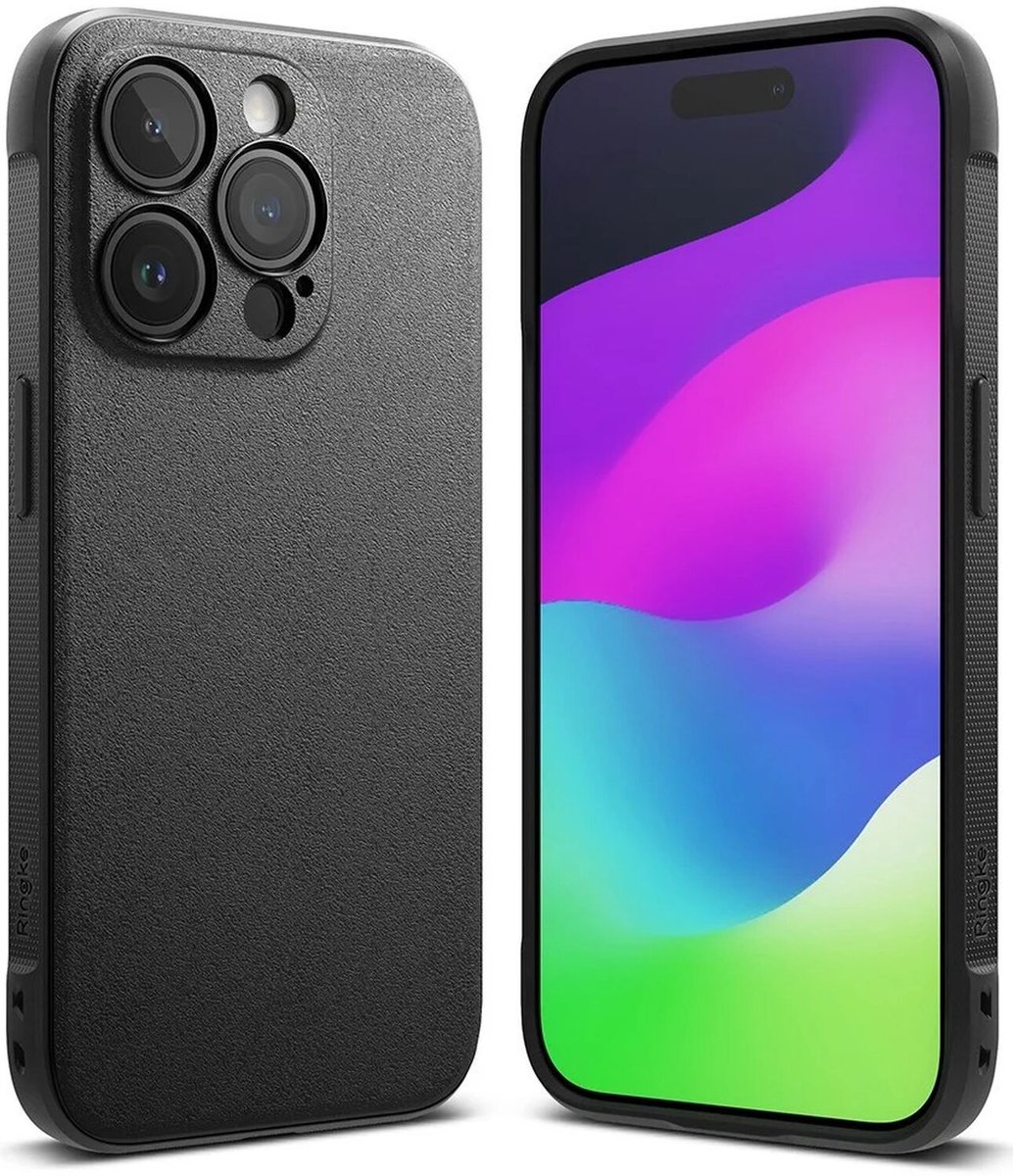 Ringke Onyx Hoesje Geschikt voor Apple iPhone 15 Pro Flexibel TPU Back Cover Zwart