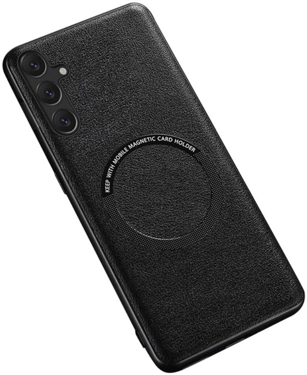 Hoesje met MagSafe Kunstleer Afwerking Zwart Geschikt voor Samsung Galaxy S23 FE