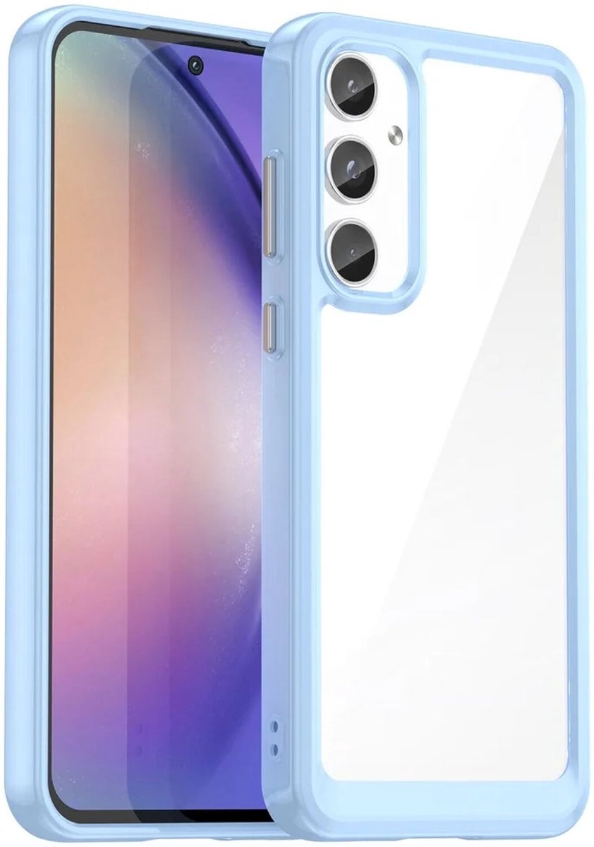 Hoesje Geschikt voor Samsung Galaxy A55 - Acryl Back Cover Blauw