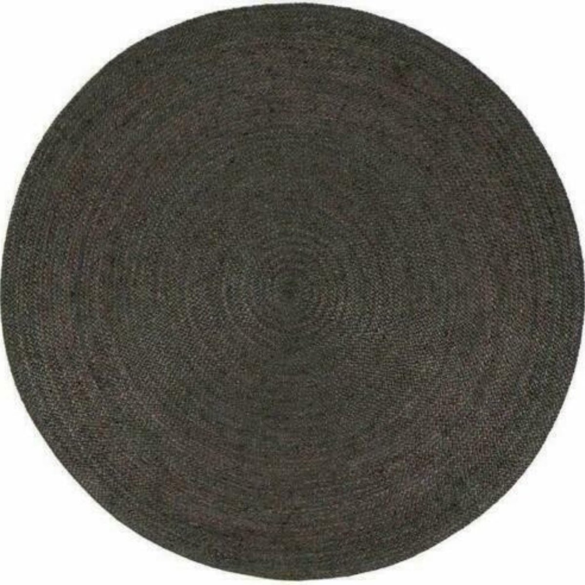 Rond Jute Tapijt - Vloerkleed Boheems - Woonkamer Decoratie - Handgeweven - 60x60 CM - Zwart