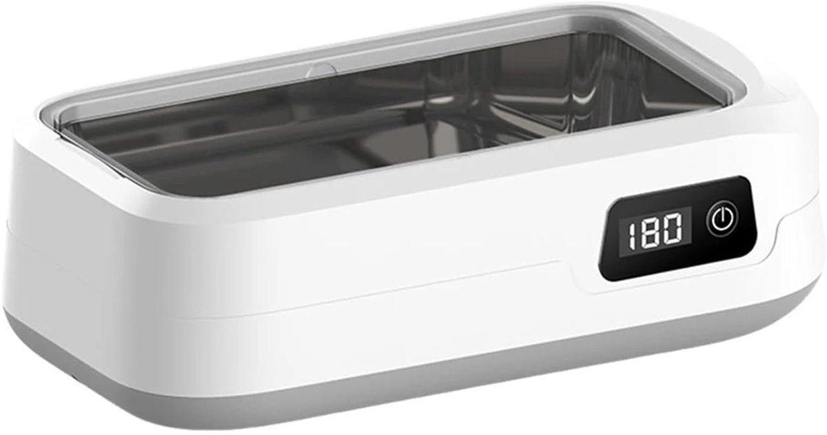 Ultrasone Reiniger - Elektrisch Reinigingsapparaat - Bril Schoonmaken - Vlekken Verwijderen - 640 ml - Wit