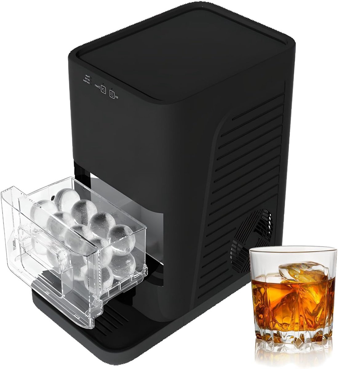 IJsbollen Machine - IJsmaker Whiskey - Drankjes Koelen - Kristalheldere Bollen - 5 cm - Zwart