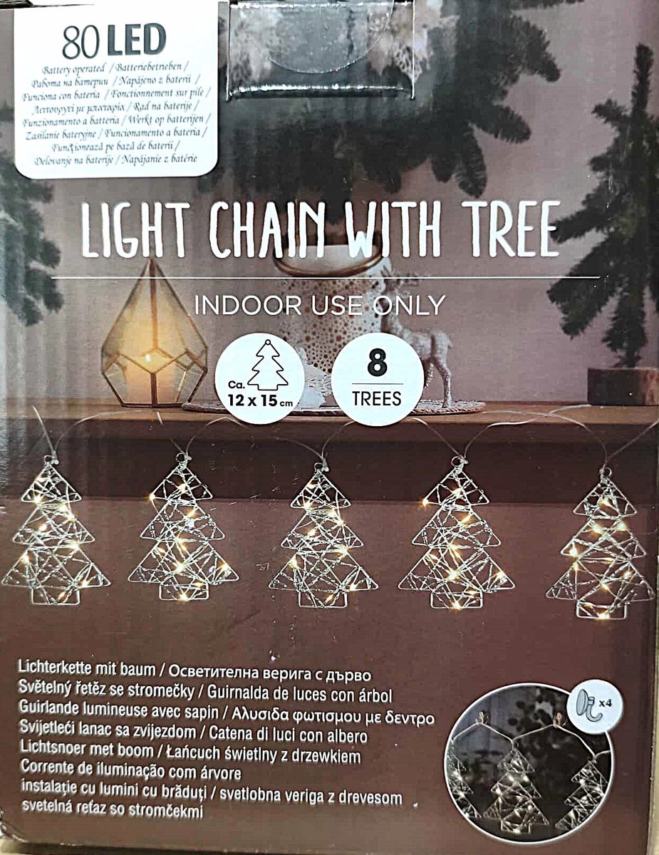 Gouden Kerstboom Slinger met 80 LED Lampjes - 205 cm