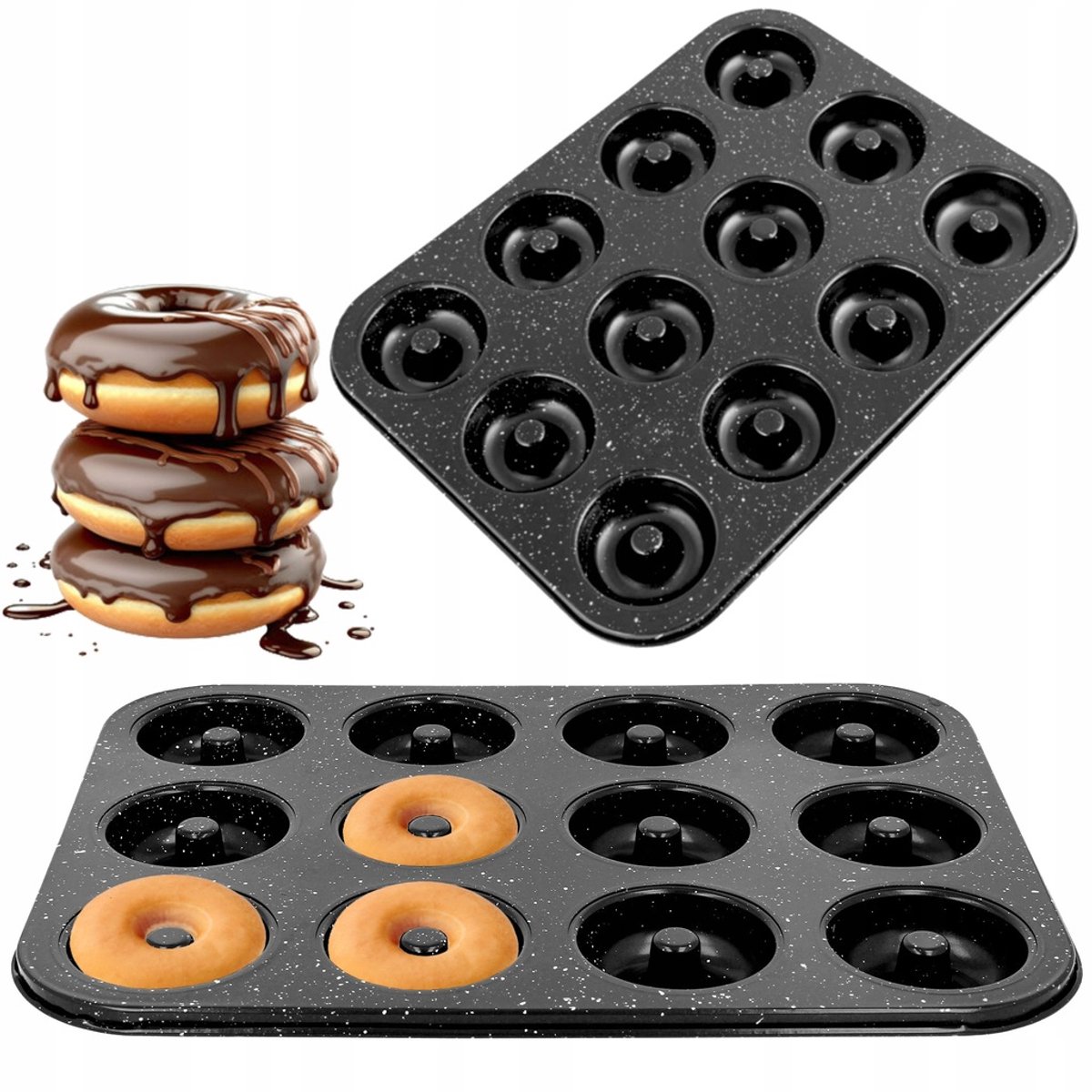 XL Bakvorm voor 12 Donuts/Poffertjes - Antiaanbaklaag